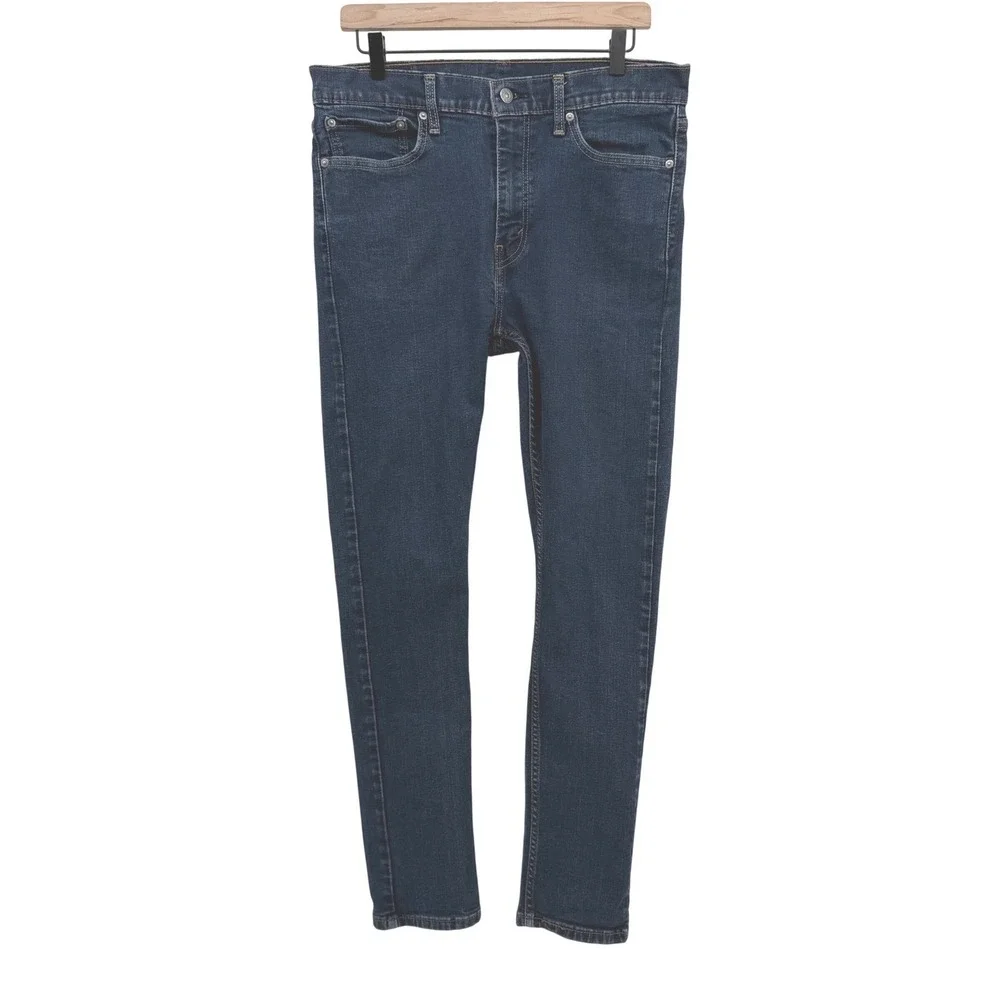 Levi's 510 Jeans Mens 32x30 (Tag 34x32) Dark Blue Denim Skinny Stretch Classic